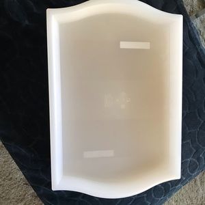 15 White Plastic Trays
